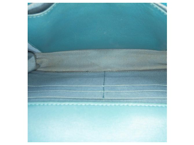 Wallet On Chain Chanel CC Matelassé Lammleder Geldbörse mit Kette Blau - Ansicht 4