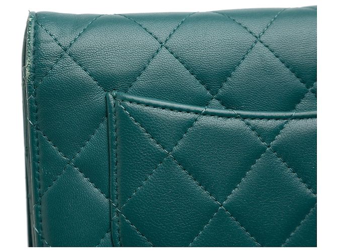 Wallet On Chain Chanel CC Matelassé Lammleder Geldbörse mit Kette Blau - Ansicht 8
