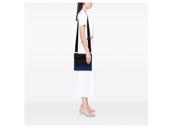 Borsa a tracolla Fendi Zucca Spalmati Ombre Nero - vista 7