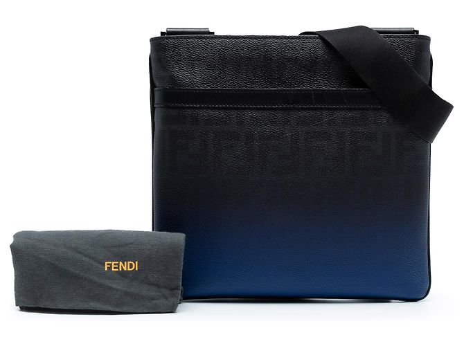 Borsa a tracolla Fendi Zucca Spalmati Ombre Nero - vista 8