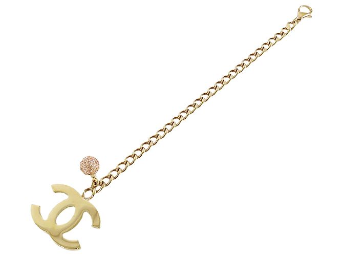 Bracciale charm CC con strass placcato Chanel D'oro - vista 2