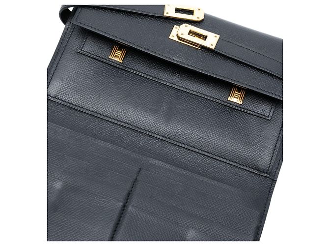 Hermès Epsom Kelly Trifold Langbörse Schwarz - Ansicht 4