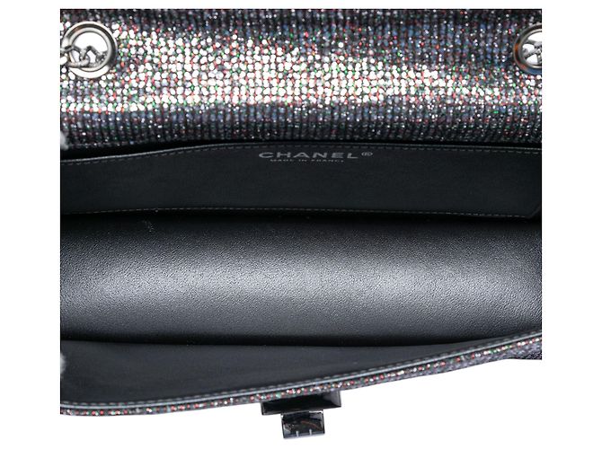 Chanel Matelassé Glitter Toile Reissue 2.55 con patta Metallico - vista 4