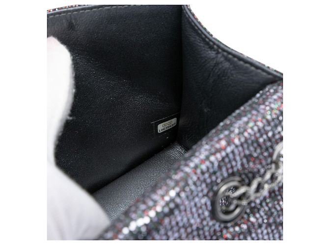 Chanel Matelassé Glitter Toile Reissue 2.55 con patta Metallico - vista 6