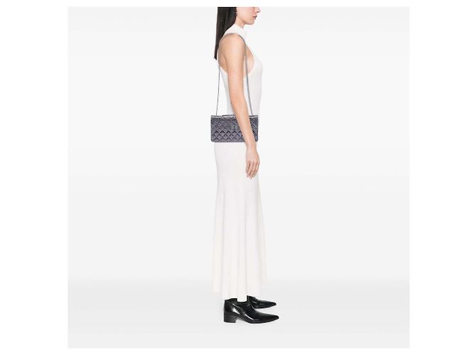 Chanel Matelassé Glitter Toile Reissue 2.55 con patta Metallico - vista 7
