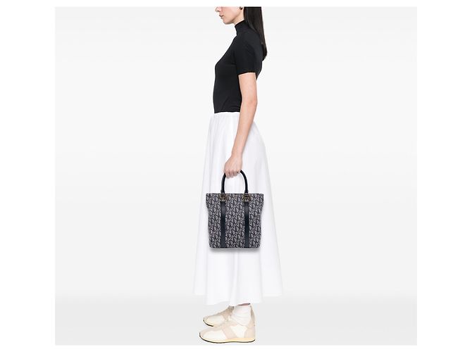 Dior Diorissimo Trotter Toile Cabas Blu - vista 11