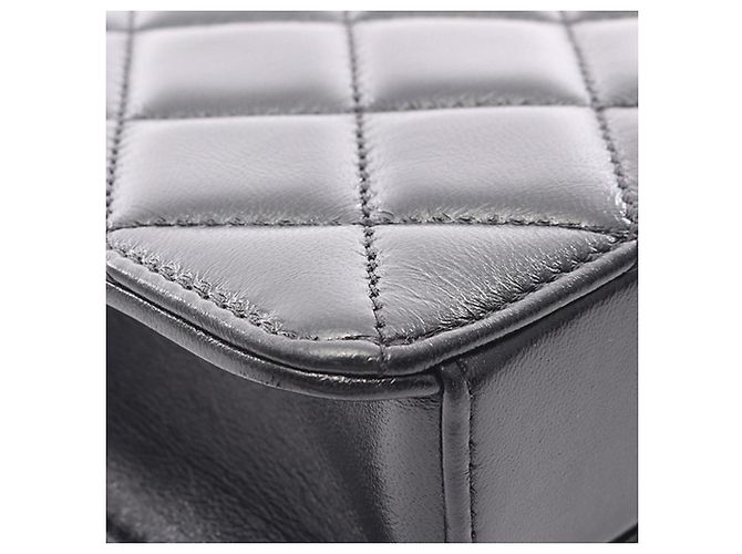 Chanel CC Matelassé Lammleder Ost-West Einfach Klappe Schwarz - Ansicht 9