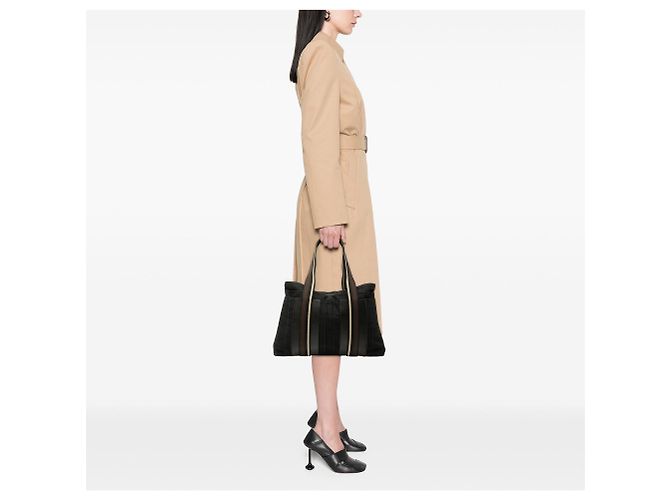 Borsa Troca Orizzontale MM in Tela Hermès Nero - vista 5