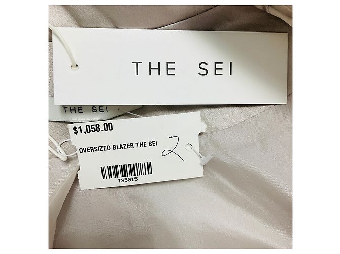 Autre Marque El Blazer Oversized de Seda Gris Sei - vista 5