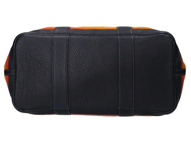 Borsa Hermès Garden Party 36 Nero Arancione Senape - vista 5