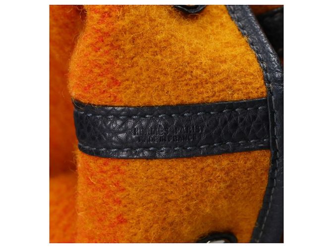 Borsa Hermès Garden Party 36 Nero Arancione Senape - vista 7