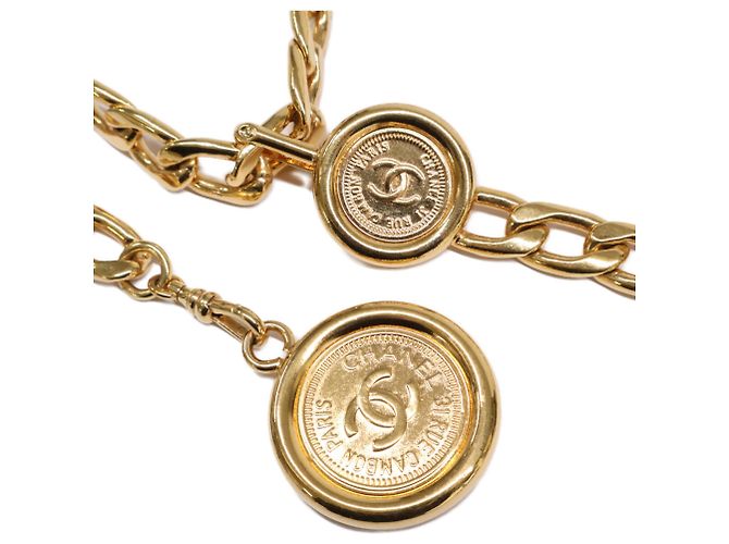 Cinturón de cadena dorada con moneda Coco Mark Cambon 94P de Chanel Dorado - vista 2