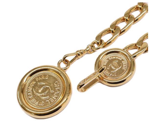 Cinturón de cadena dorada con moneda Coco Mark Cambon 94P de Chanel Dorado - vista 3