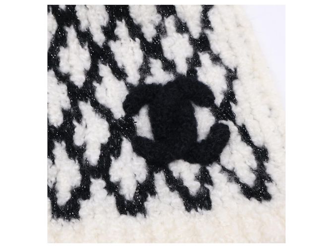 Stola in cashmere Chanel in nero e avorio Crudo - vista 5