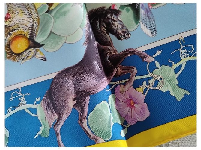Hermès Foulard in seta Fauna e Flora del Texas 90 di Kermit Oliver Multicolore - vista 13