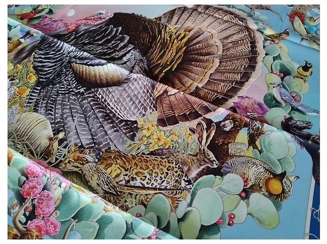 Hermès Foulard in seta Fauna e Flora del Texas 90 di Kermit Oliver Multicolore - vista 5