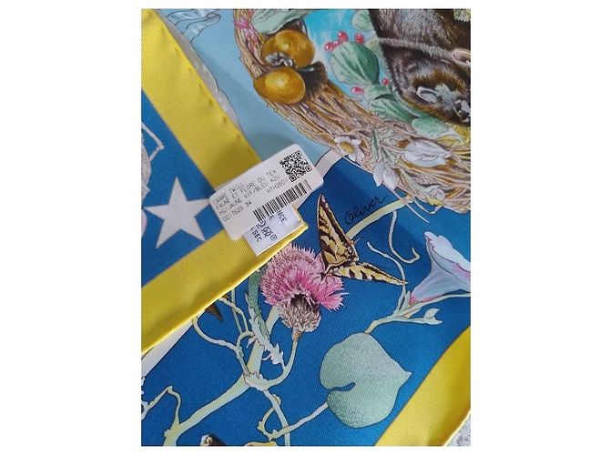 Hermès Foulard in seta Fauna e Flora del Texas 90 di Kermit Oliver Multicolore - vista 6