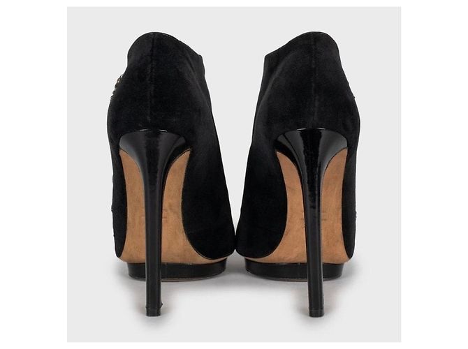 Pumps in suede nero con cristalli Alexander McQueen taglia 39 usati - vista 4