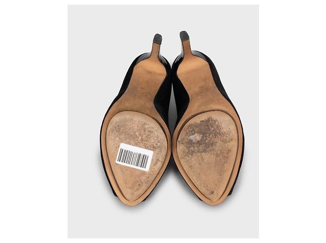 Pumps in suede nero con cristalli Alexander McQueen taglia 39 usati - vista 5