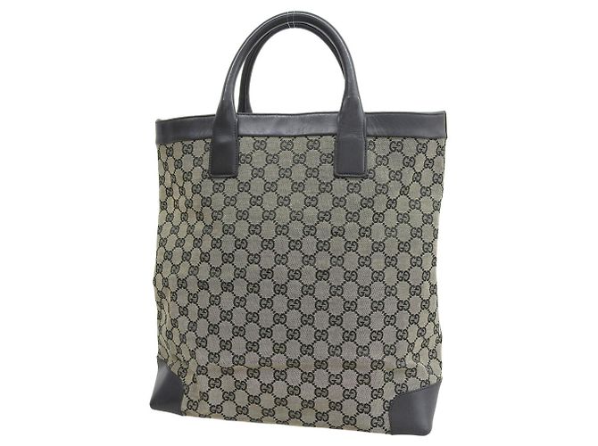 Bolsa de mão em canvas GG Gucci Marrom Azul marinho - vista 2