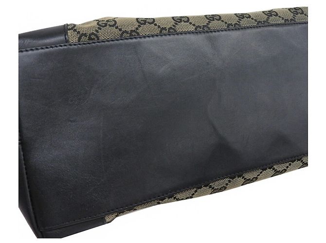 Bolsa de mão em canvas GG Gucci Marrom Azul marinho - vista 6