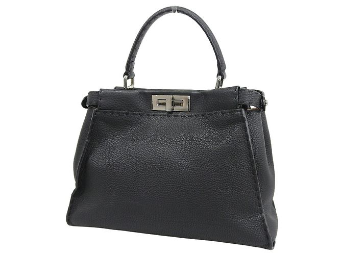 Borsa Fendi Peekaboo Medium Selleria Nero - vista 2