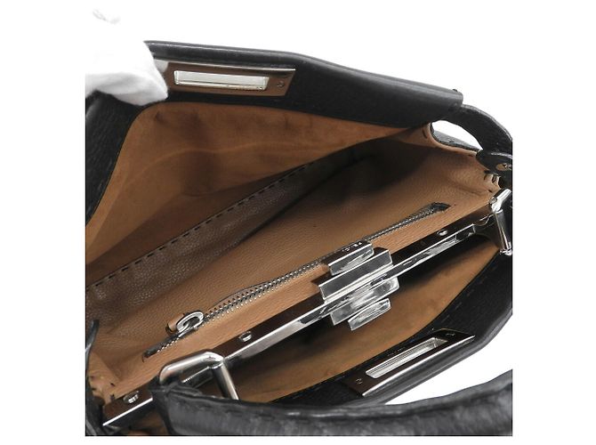 Borsa Fendi Peekaboo Medium Selleria Nero - vista 3
