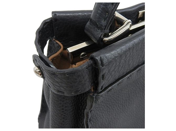 Borsa Fendi Peekaboo Medium Selleria Nero - vista 7