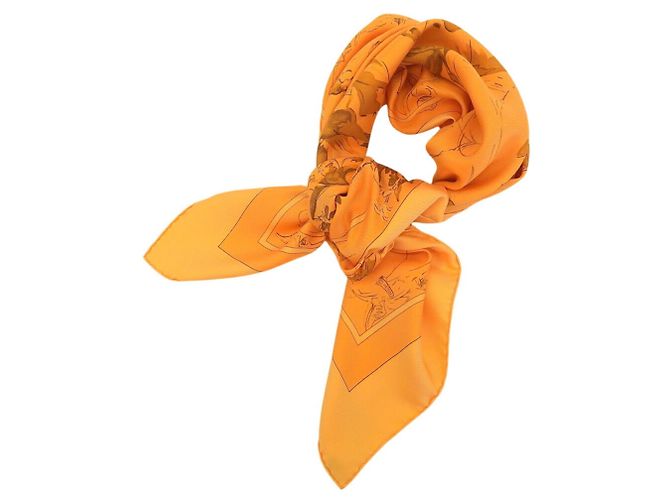 Foulard in seta Ballet Equestre Hermès Carre 90 Arancione - vista 3