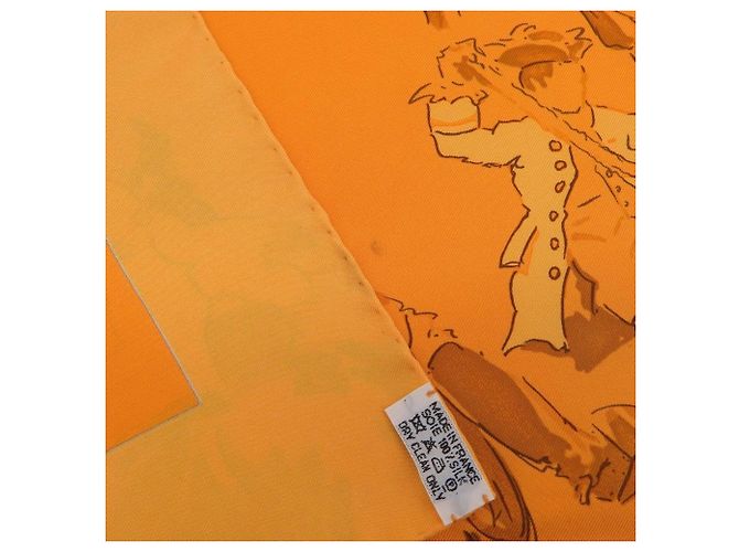 Foulard in seta Ballet Equestre Hermès Carre 90 Arancione - vista 5