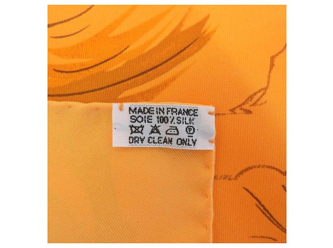 Foulard in seta Ballet Equestre Hermès Carre 90 Arancione - vista 6