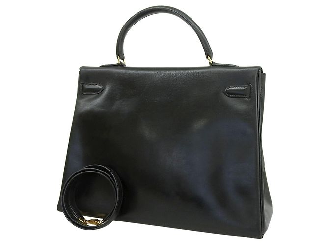 Borsa Hermès Kelly 35 in pelle box nera Nero - vista 2