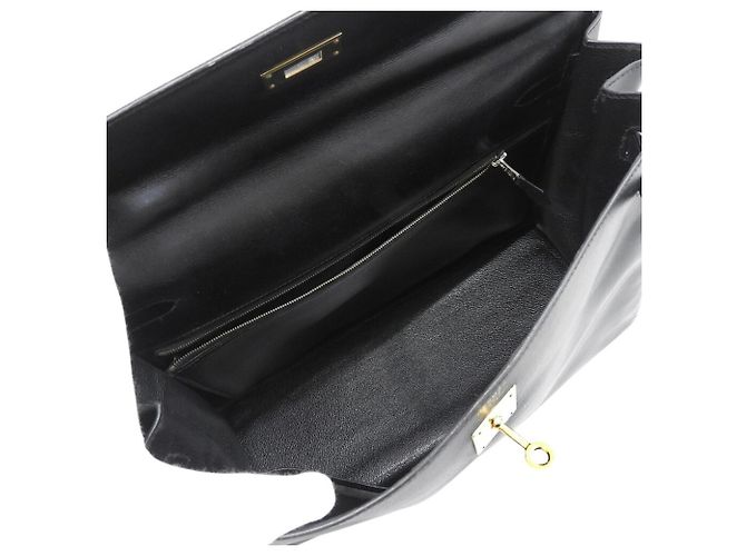 Borsa Hermès Kelly 35 in pelle box nera Nero - vista 3