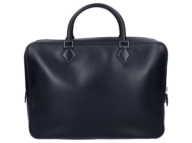 Borsa Hermès Plume Dog 38 Blu - vista 3