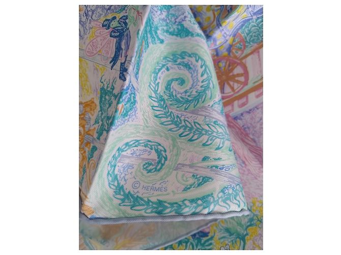 Hermès Bufanda cuadrada Les Folies du Faubourg de seda 90 Multicolor - vista 12