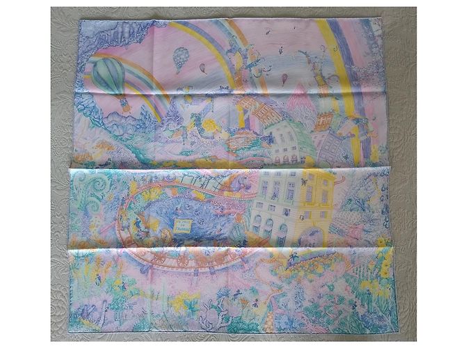 Hermès Bufanda cuadrada Les Folies du Faubourg de seda 90 Multicolor - vista 3