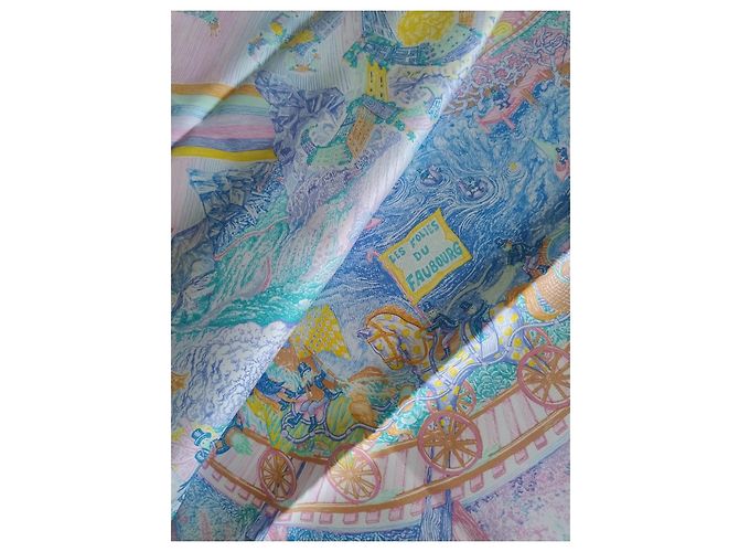 Hermès Bufanda cuadrada Les Folies du Faubourg de seda 90 Multicolor - vista 7