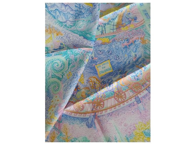 Hermès Bufanda cuadrada Les Folies du Faubourg de seda 90 Multicolor - vista 8