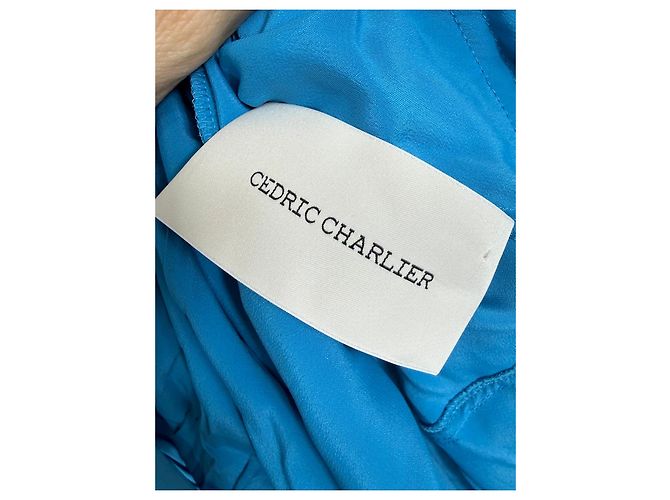 Cédric Charlier Abito in misto acetato e seta blu Cedric Charlier - vista 3