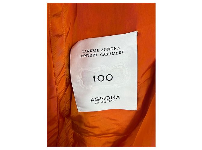 Agnona orange Kleid mit braunem Jacket - Ansicht 3