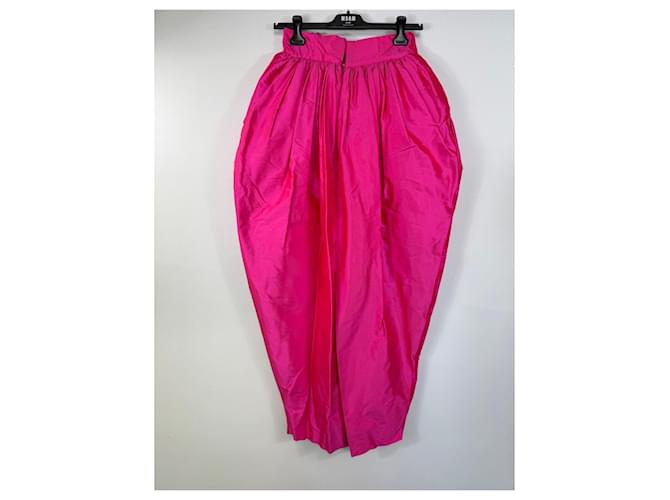 Autre Marque Falda drapeada de seda rosa Christopher John Rogers - vista 2