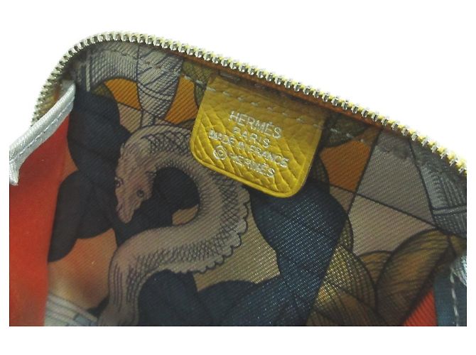 Hermès Monedero de seda Azap Mini HERMES Amarillo - view 5