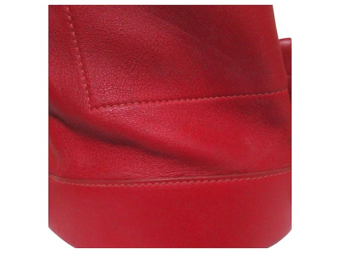 Loewe Vintage Anton Leder-Rucksack Rot - Ansicht 4