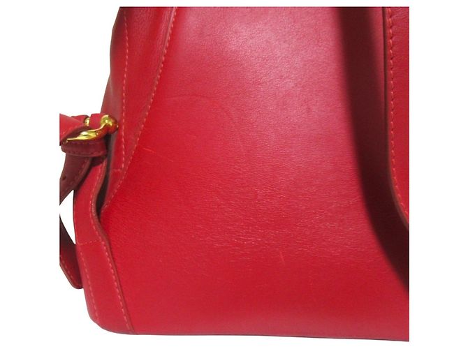 Loewe Vintage Anton Leder-Rucksack Rot - Ansicht 5