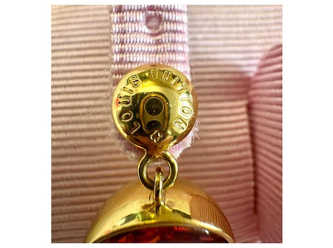 Orecchini vintage Louis Vuitton con cristalli Swarovski Rosso D'oro Corallo Gold hardware - vista 4