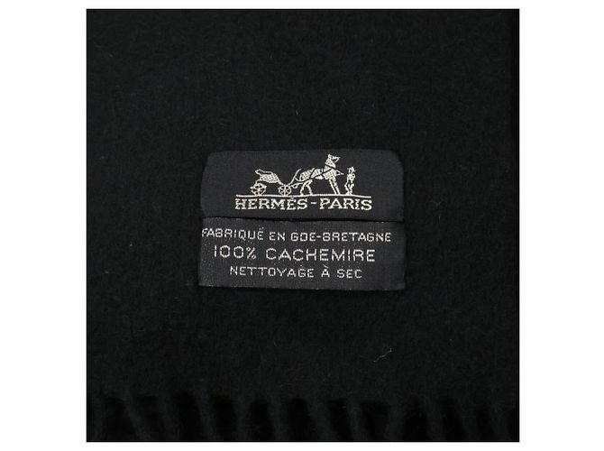 Xale de cashmere preto Hermès - vista 4