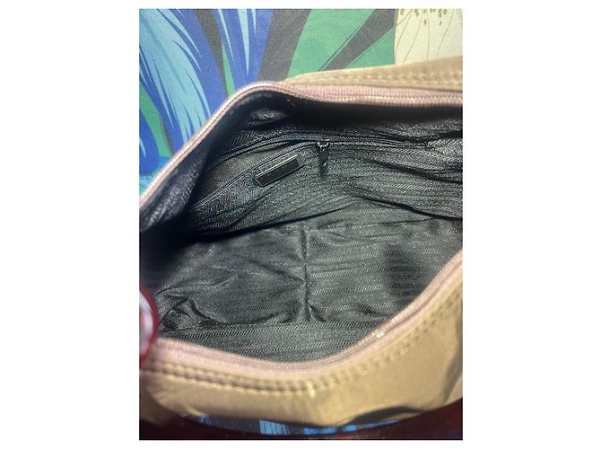 Borsa a mano Prada in nylon marrone scuro - vista 4
