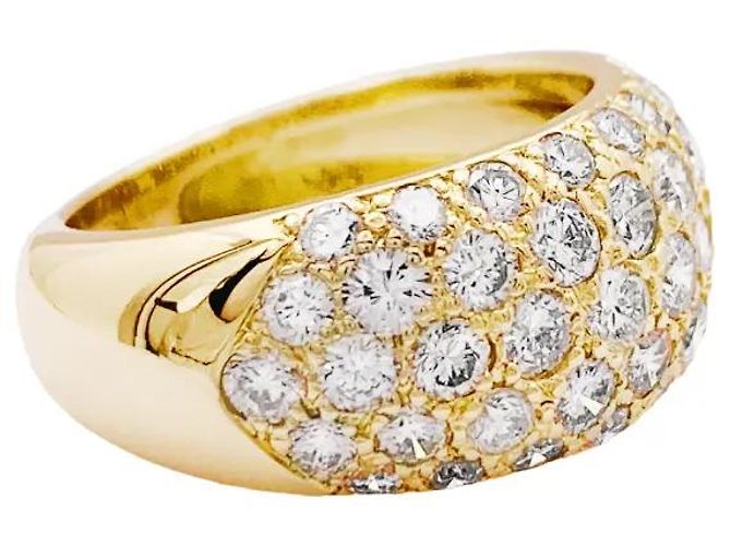 Autre Marque Anello in oro giallo con diamanti a forma di cuscino. - vista 2