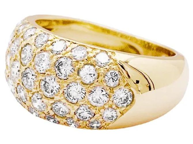 Autre Marque Anello in oro giallo con diamanti a forma di cuscino. - vista 3