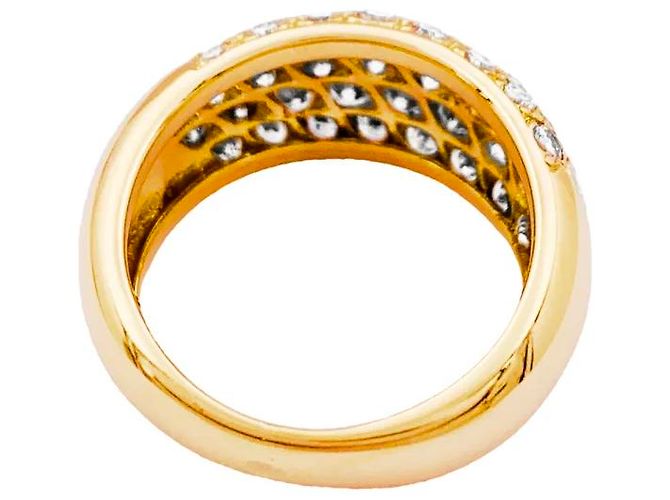Autre Marque Anello in oro giallo con diamanti a forma di cuscino. - vista 4